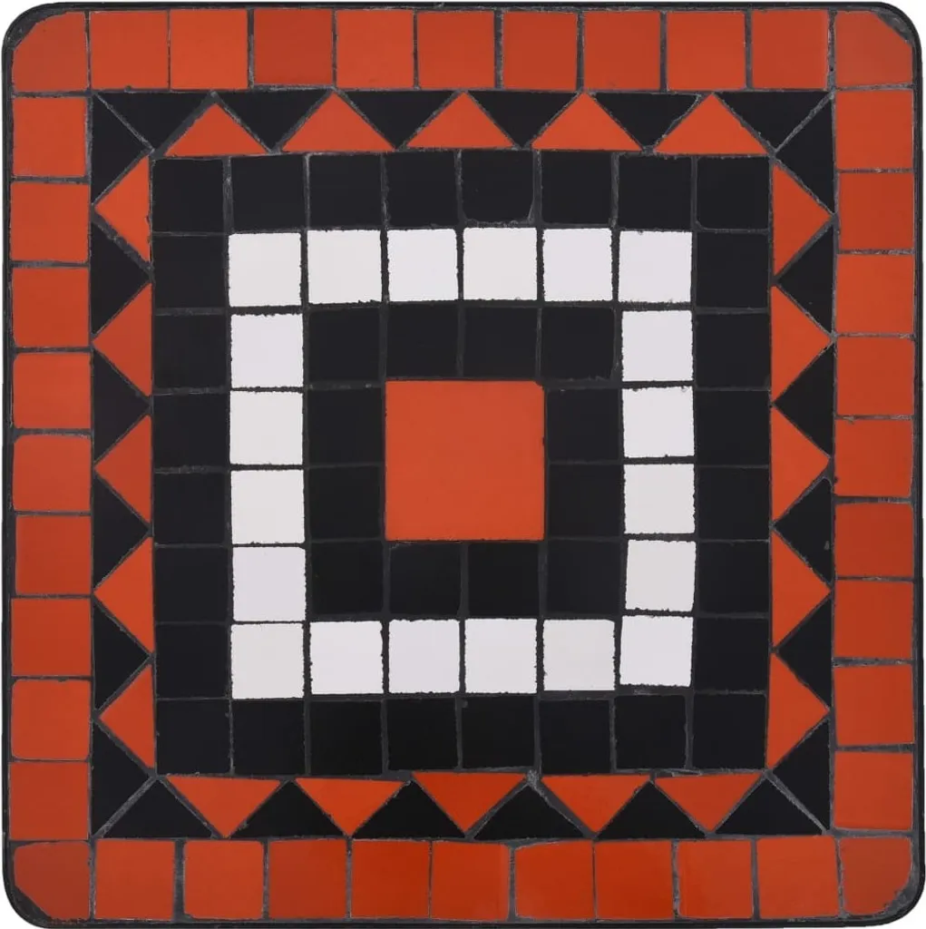 Table d'appoint en céramique véritable mosaïque faite main terracotta