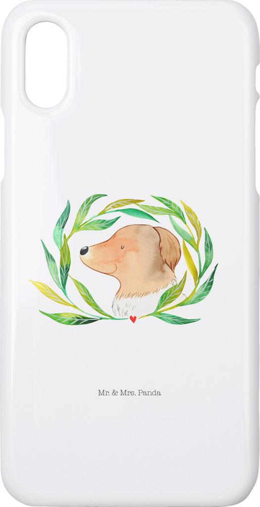 Mr. & Mrs. Panda Iphone 10 Handyhülle Hund Blumen - Weiß - Geschenk, Hundeliebe, X, Hundekopf, Hülle, Hunde, Handy, Cover, Sprüche