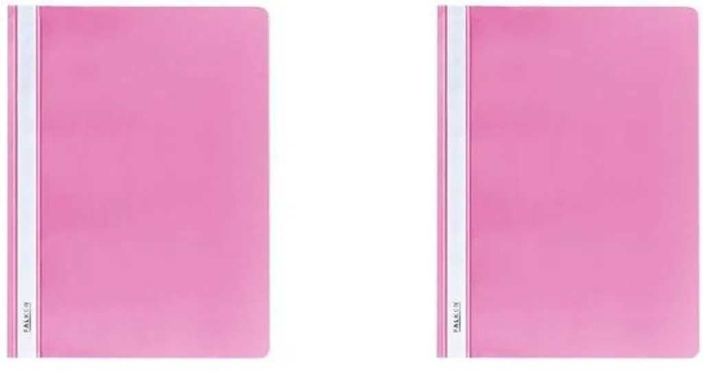 Pochettes en plastique A4 rose pastel - Lot de 2 chemises à bouton