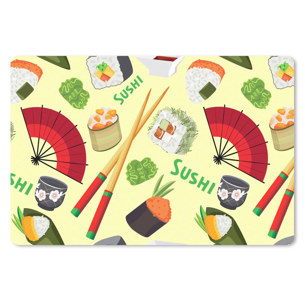 MuchoWow Mauspad Mousepad Sushi - Japan - Muster 27x18 cm - Mousepads - Maus Mat - Pad - Mausunterlage - Büroartikel - Desk Matten
