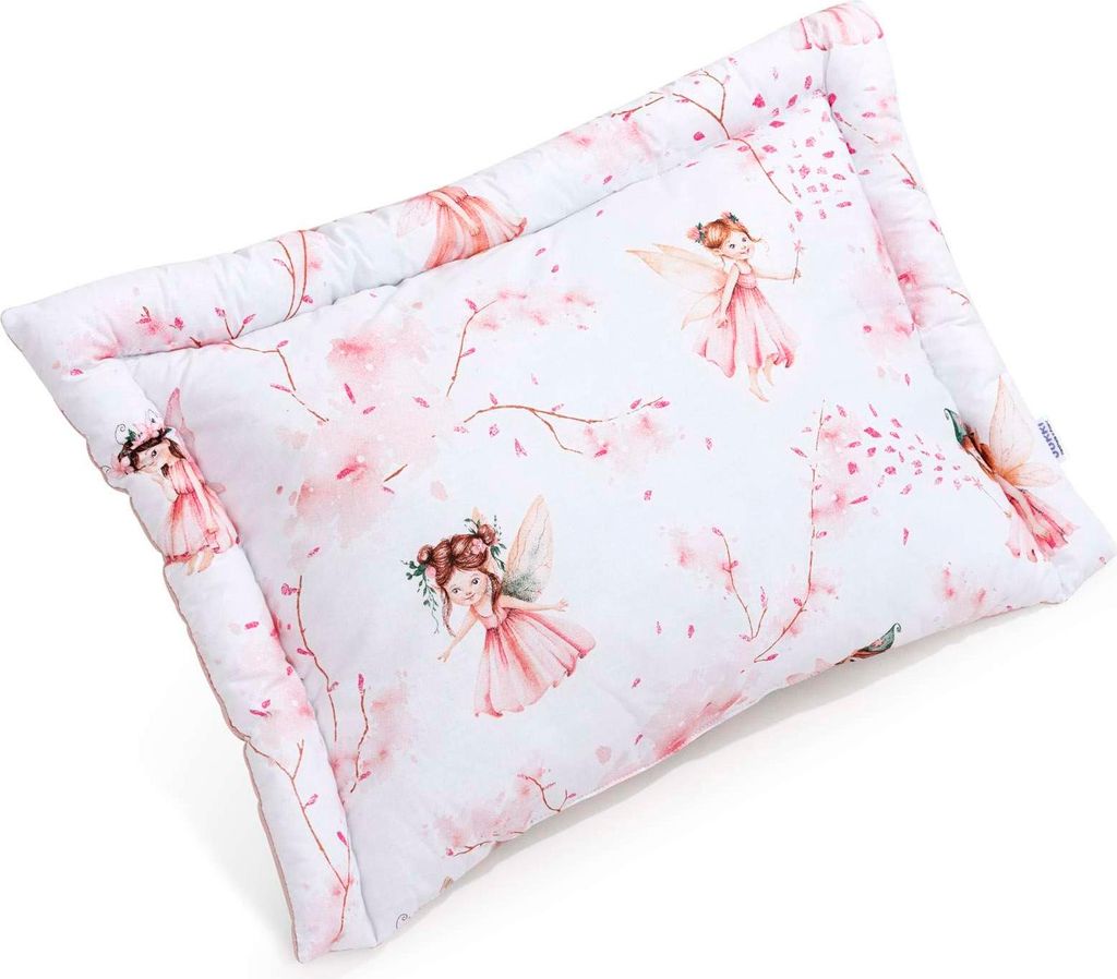 Little Fairy & Smokey Pink Soft Velvet Doppelseitiges Kinderkissen 40 x 60cm