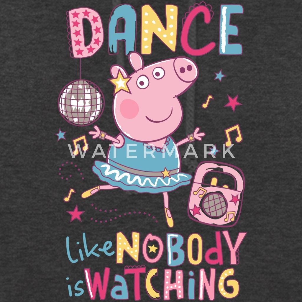 Spreadshirt Peppa Wutz Dancing Queen Tanzen Damen Hoodie, L, Anthrazit
