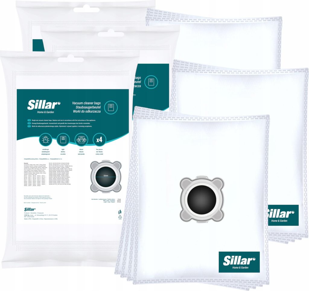 12x Sillar Staubsaugerbeutel Rowenta Silence Force X-Treme Power Compact Animal Mini Space