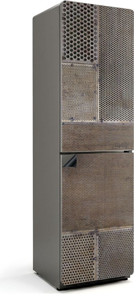 Lochblechmuster – Magnetische Kühlschrank Abdeckung – Dekorfolie magnetisch Küche – Kühlschrank Magnet Deko – selbstklebende Magnettafel...