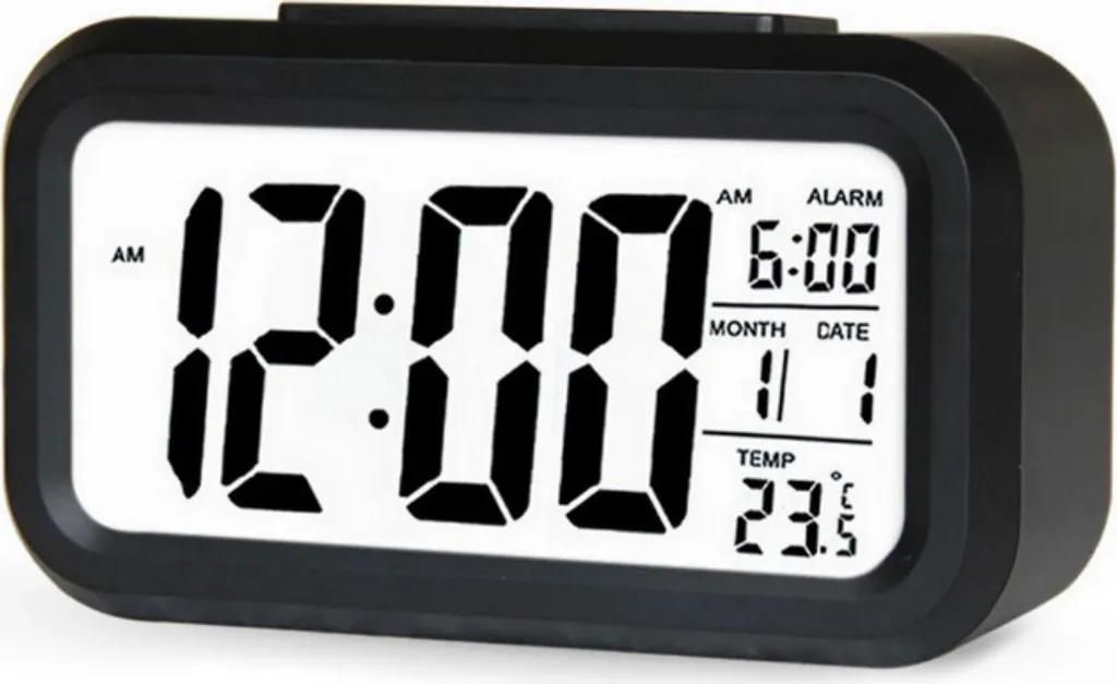 Digitaler Wecker LED Digital Digitaluhr Wanduhr Datum Temperatur 12h 24h USB 3D Alarm Clock Schlafzimmer Büro Dimmbar Zeit Uhr Schwarz