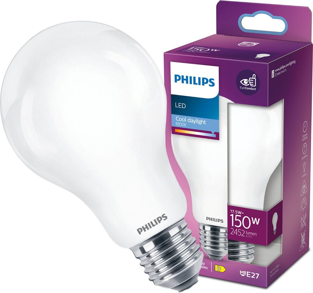 Philips LED-Glühbirne 150 W, E27, kaltweiß, 2452 lm, Produktbild 