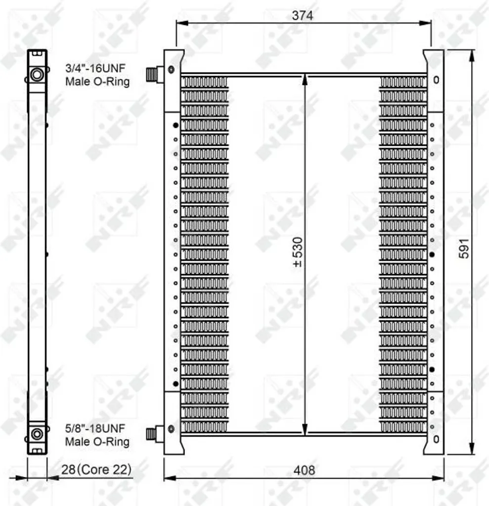Radiateur de climatisation NRF 35064 compatible Fiat Punto et Focus III