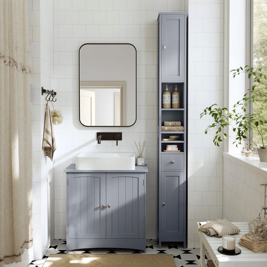 VASAGLE Badezimmerschrank, Badschrank, hoch, schmaler Produktbild 
