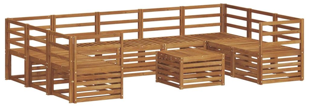 vidaXL Sofagarnituren 10 pcs Natur Massivholz Akazie