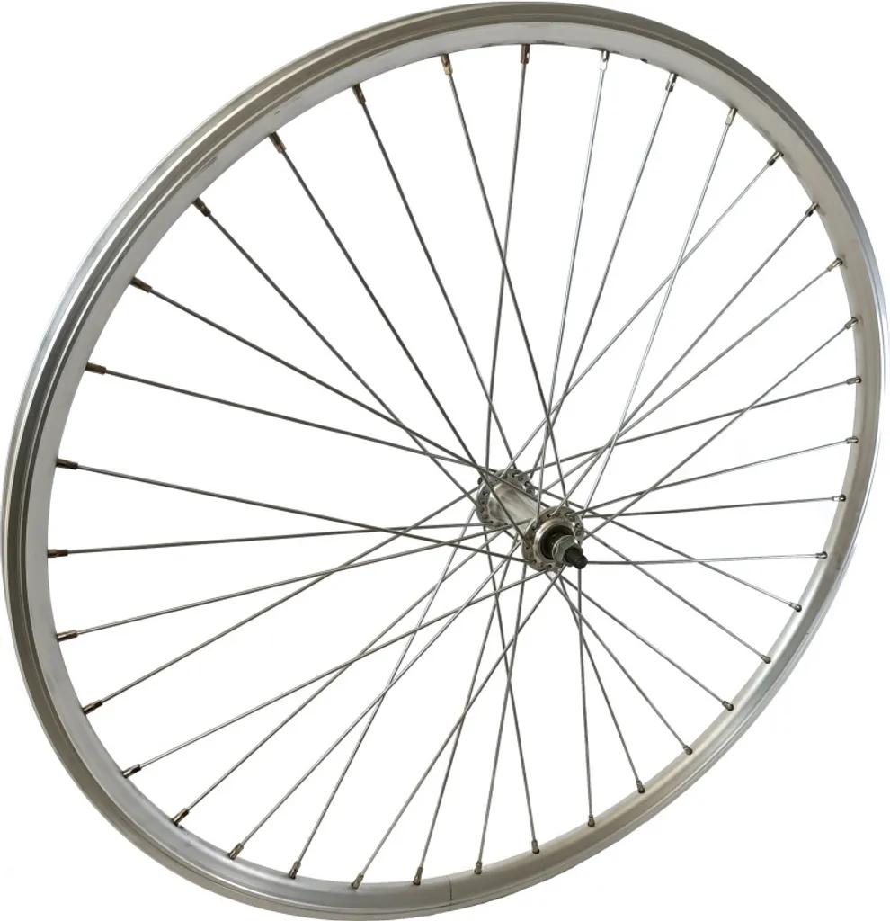 Roue avant vélo 28 pouces hybride argentée idéale pour vélotaf et ville