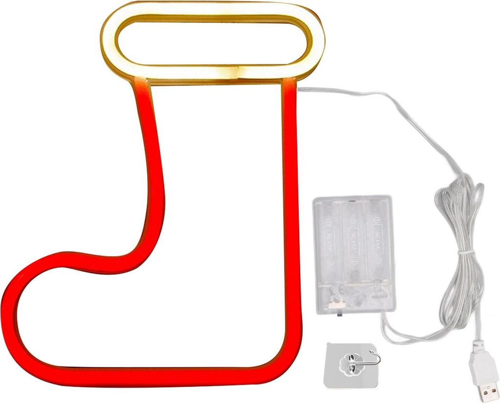 Weihnachten Neonlicht LED Weihnachtsstiefel Neonzeichen Licht batteriebetrieben USB Aufladung Wanddekoration Licht für Party Dekoration