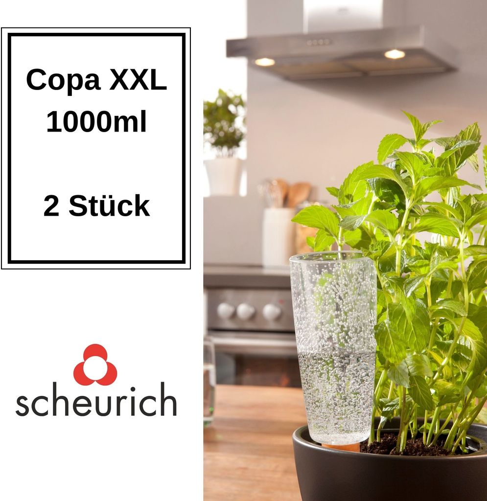 Scheurich Wasserspender Copa XXL | 2x Transparent | 1000 ml Produktbild 