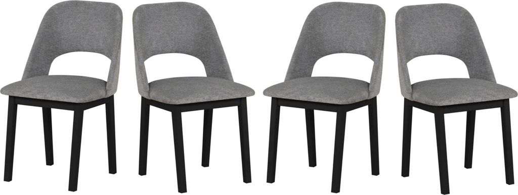 Esszimmerstuhl 4x "MONTI 2", schwarz, aragon 93,