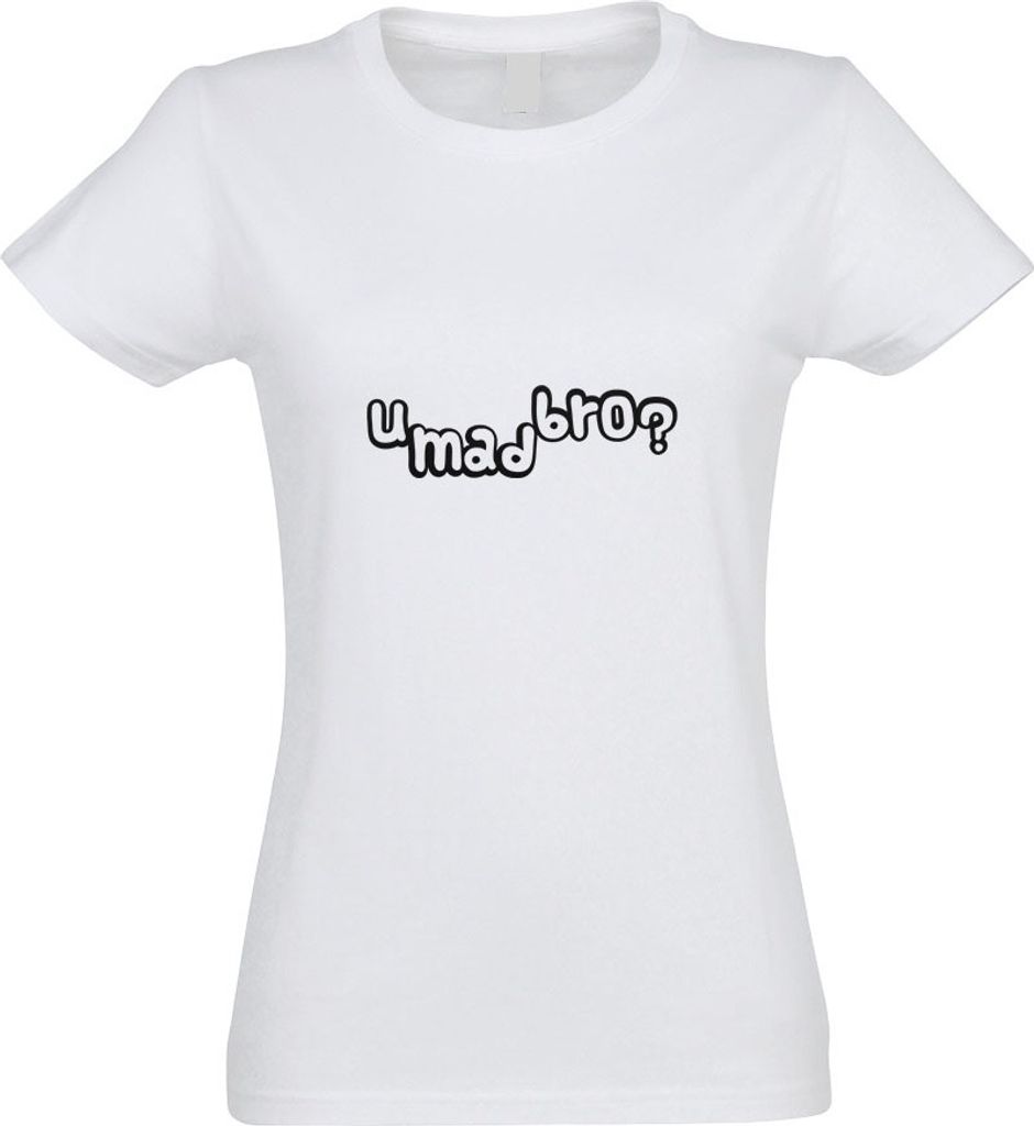 Kiwistar - T-Shirt tailliert - Damen - Weiss - u mad bro? - mit Motiv Bedruckt - Funshirt Design - Sport - Freizeit - Damen - M