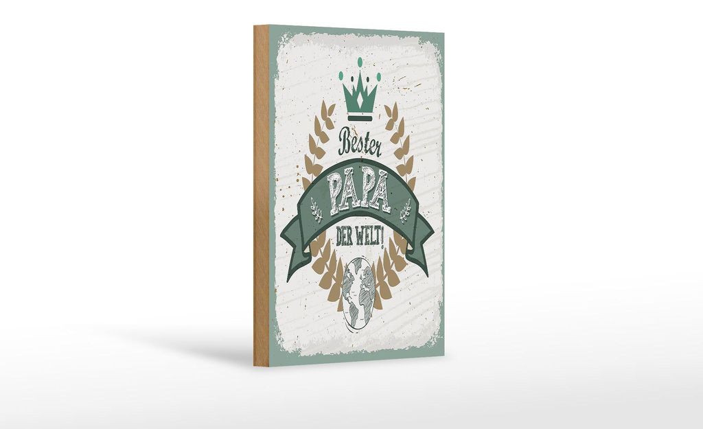 Holzschild Bester Papa der Welt, 18 x 12 cm, Holzschilder