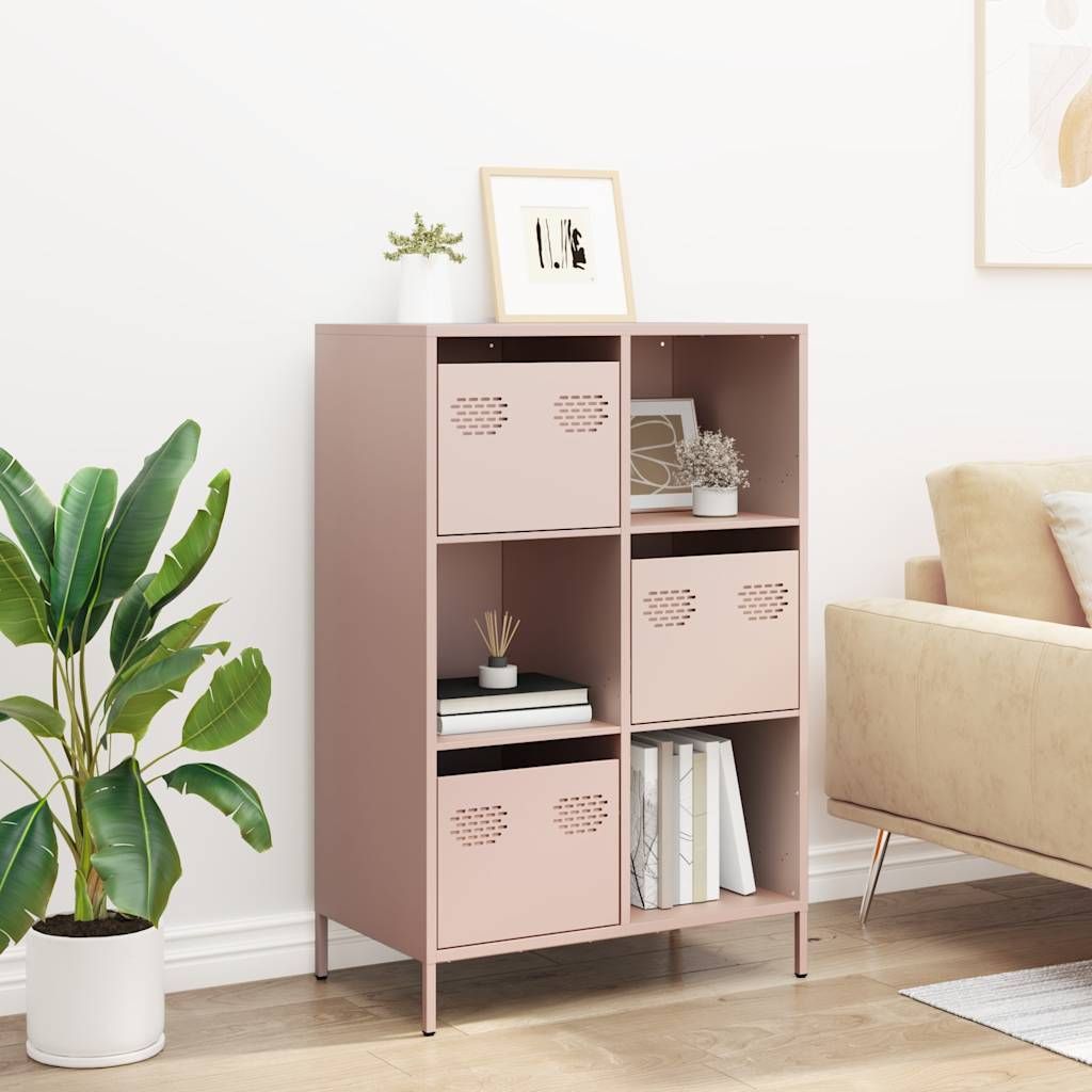 "2026 Aktion"Highboard Modernes Design - Mehrzweckschrank Anrichte - Kommde für Flur - Rosa 68x39x103,5 cm Stahl DEMöbel 5840274