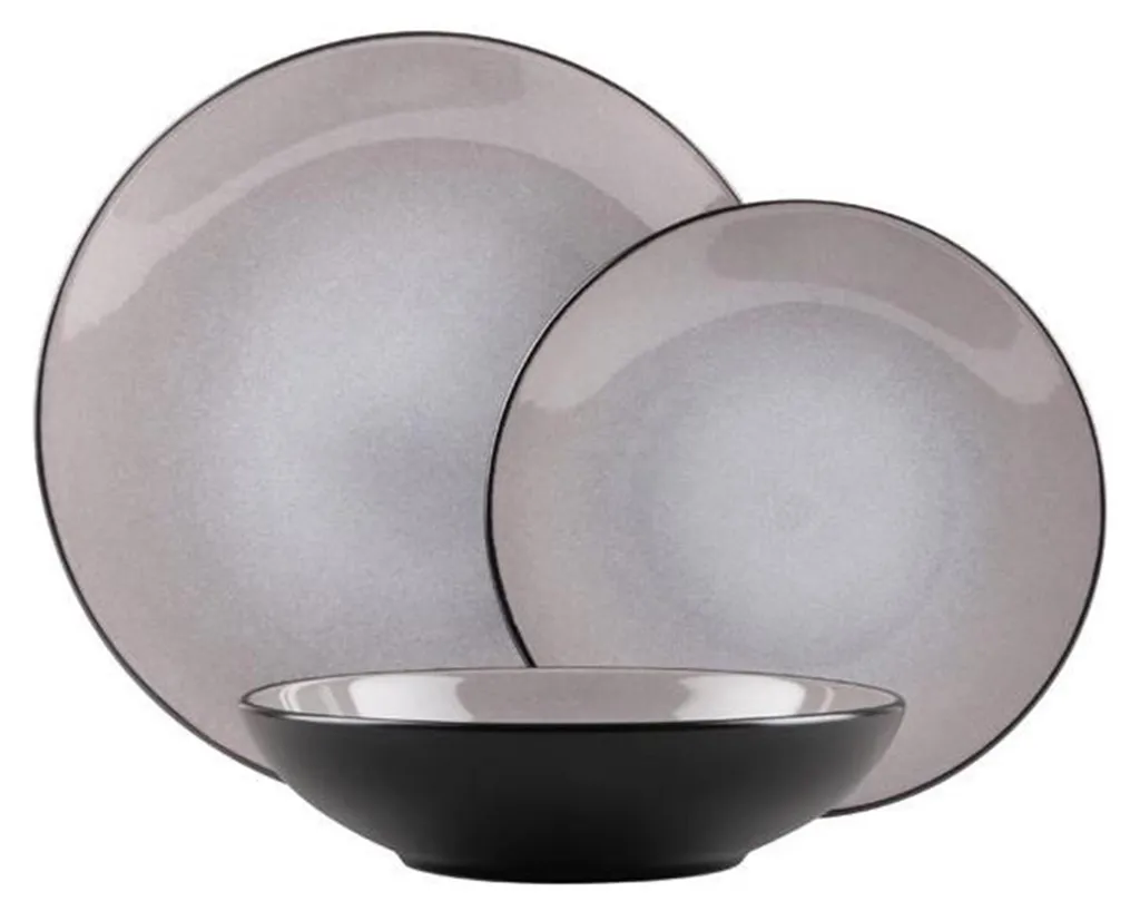 Servizio Piatti 18 Pezzi Tortora Lucido | Design Contemporaneo Taupe