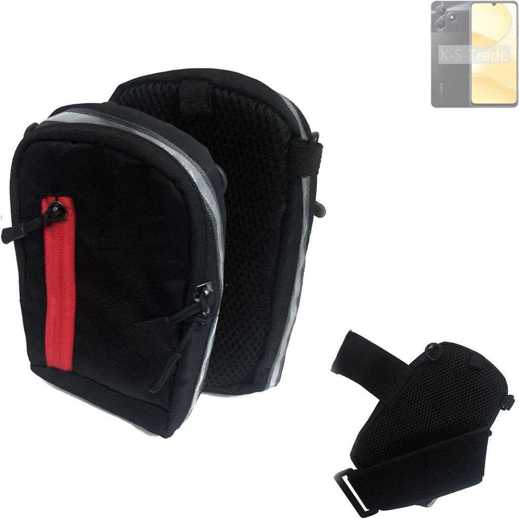 K-S-Trade Outdoor Gürteltasche Holster Umhängetasche kompatibel mit Realme C51 schwarz Handy Tasche Case travelbag Schutz Hülle Handy Hülle