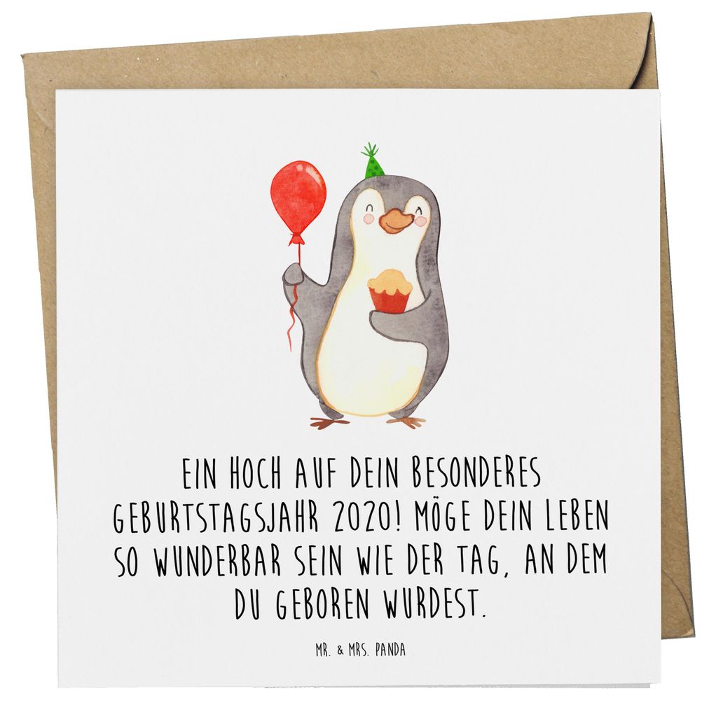 Mr. & Mrs. Panda Glückwunschkarte 2020 Geburtstag - Weiß - Geschenk, Klappkarte, faltkarte, Wünsche erfüllen, Grußkarte, Glückwunsch, außerg...