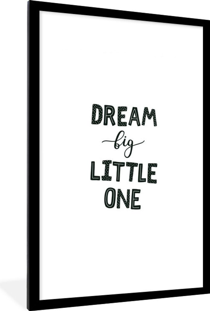 MuchoWow MuchoWow Gerahmtes Poster Träume - Kinder - Zitat - Jungen - Mädchen - Baby - Kinder 60x90 cm - Poster mit zchwarzem Bilderrahmen - ...