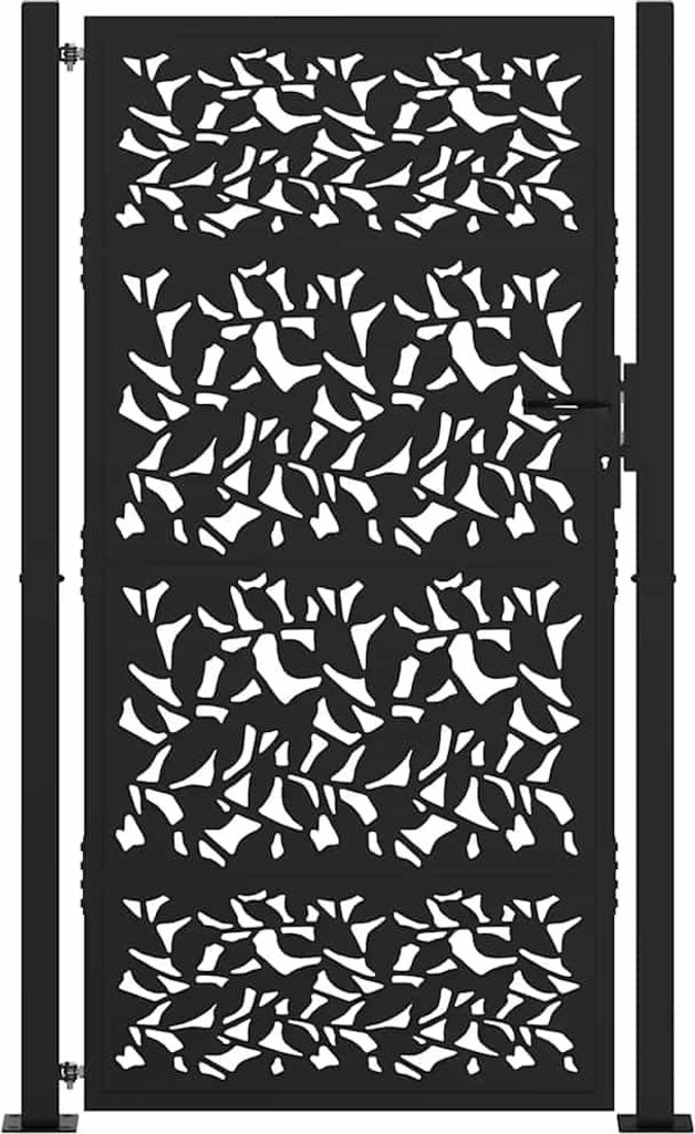 Möbel Gartentore - Schwarz - CLORIS Gartentor Schwarz 100x175 cm Stahlblatt-Design,26.3 Kg - 804805