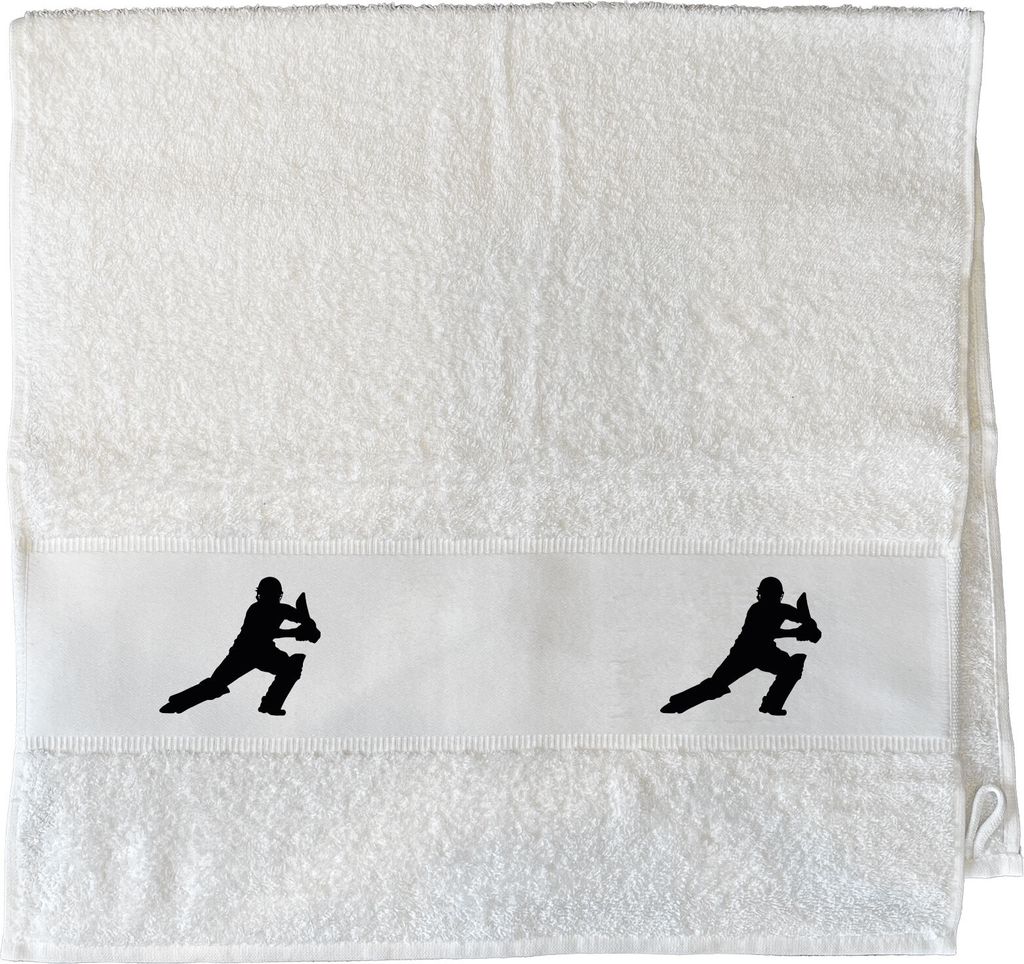 Huuraa Handtuch Cricket Silhouette 50x100cm White Baumwolle Handtuch Geschenkidee