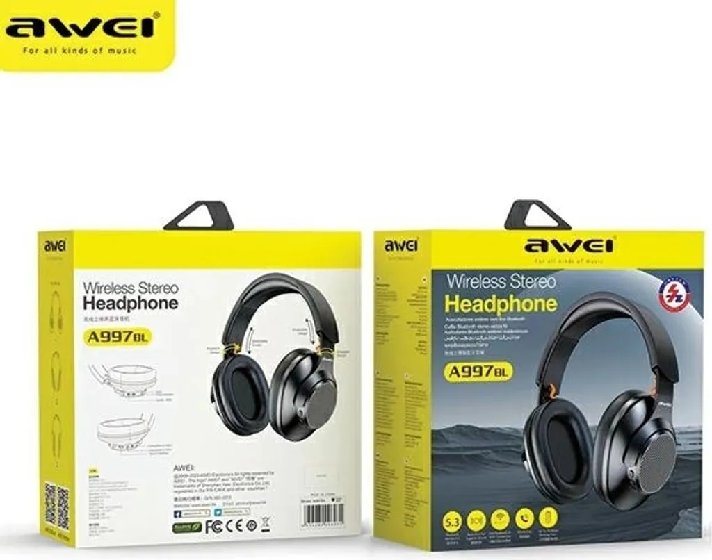 Cuffie Awei A997 Nero ANC - Professionalità Wireless e Audio HD - 7
