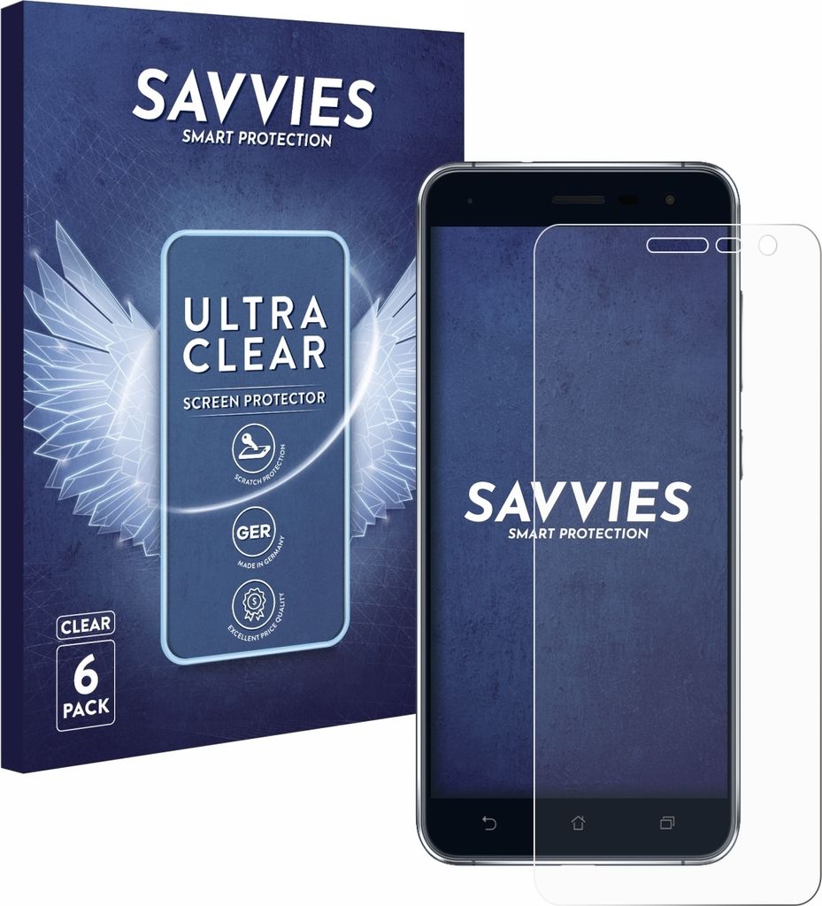6x Für ASUS ZenFone 3 ZE520KL Schutzfolie Savvies Displayschutz Display Schutz Folie Klar Transparent