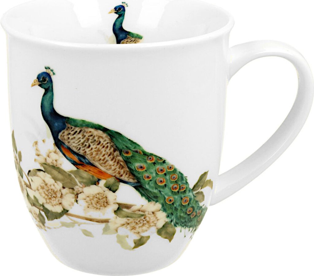 DUO World of Birds Becher 400 ml PEACOCK New Bone China Porzellan
