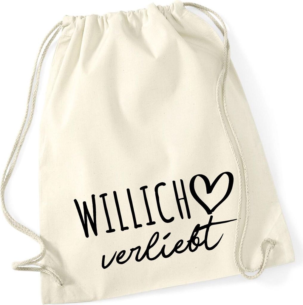 Huuraa Turnbeutel Willich verliebt 12 Liter Natural Baumwolle Rucksack Geschenkidee