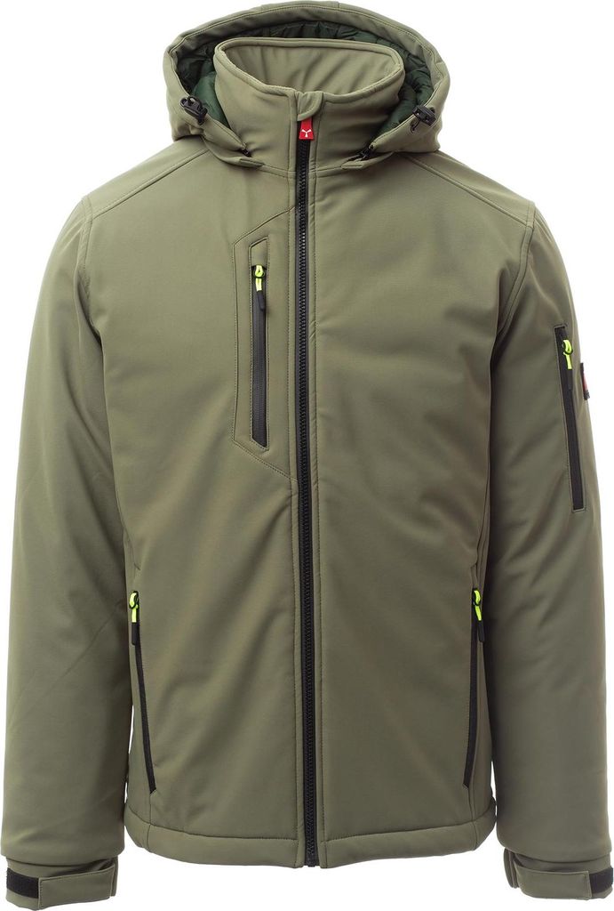 Mivaro Herren Winterjacke in Olivgrün - Softshelljacke mit abnehmbarer Kapuze - gefütterte Jacke - wasserdicht und winddicht, Stehkragen, Regular...