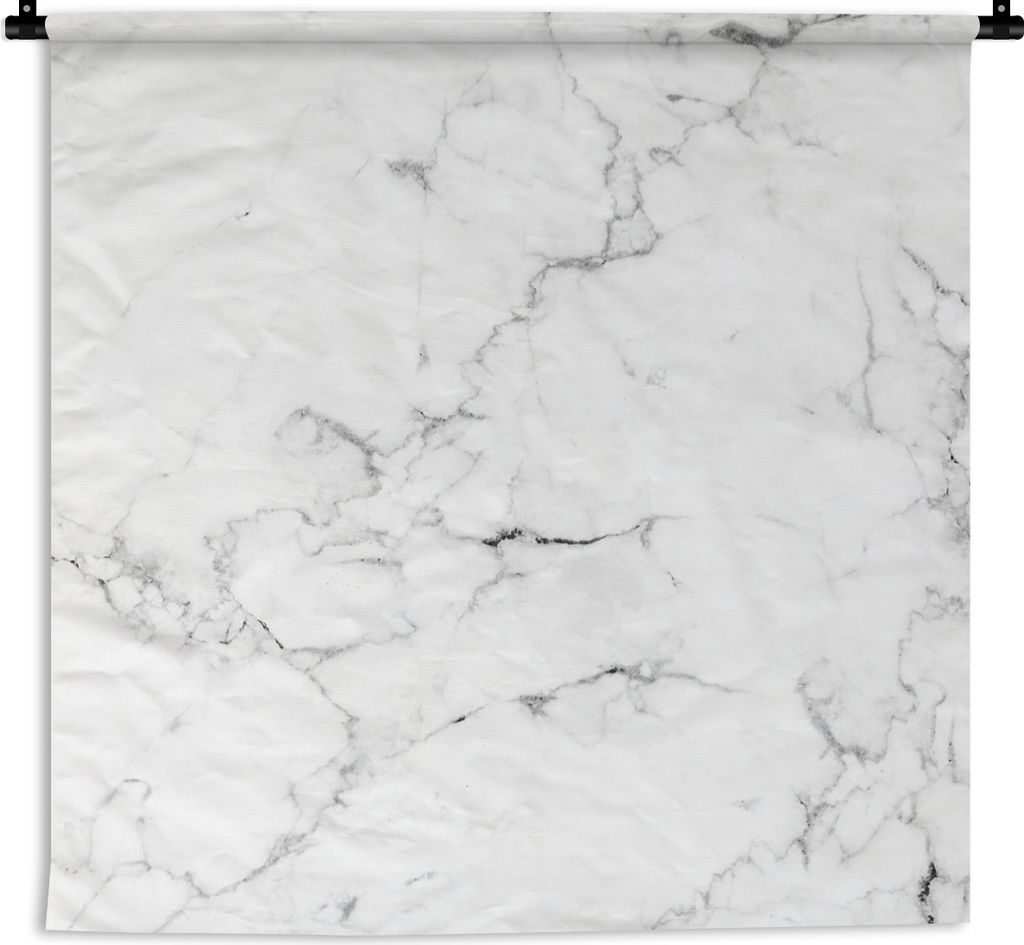 MuchoWow Wandteppich Wandbehang Marmor - Weiß - Grau - Luxus - Marmoroptik - Strukturiert 60x60 cm Tapisserie Dekoration Wandtuch - Dekorationen...