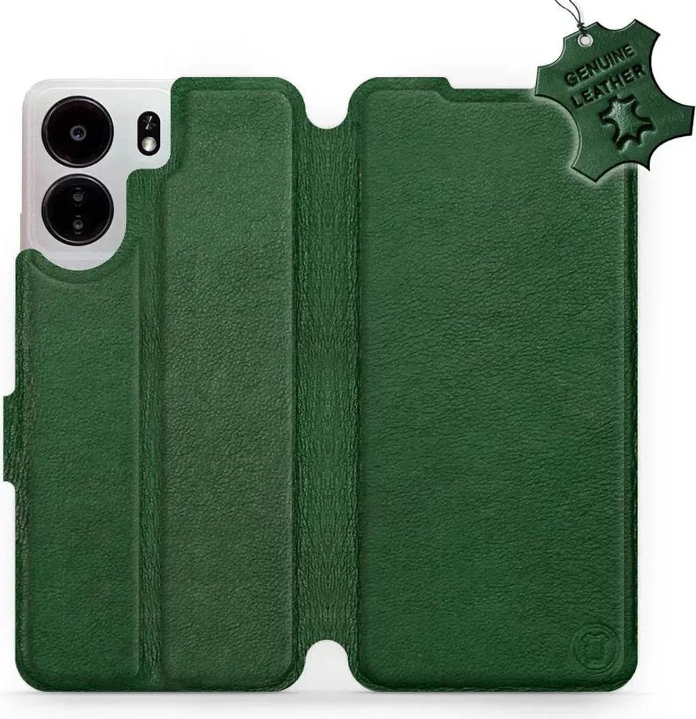 Echtleder Handyhülle für Xiaomi Poco C65, Mobiwear Leather, Grün
