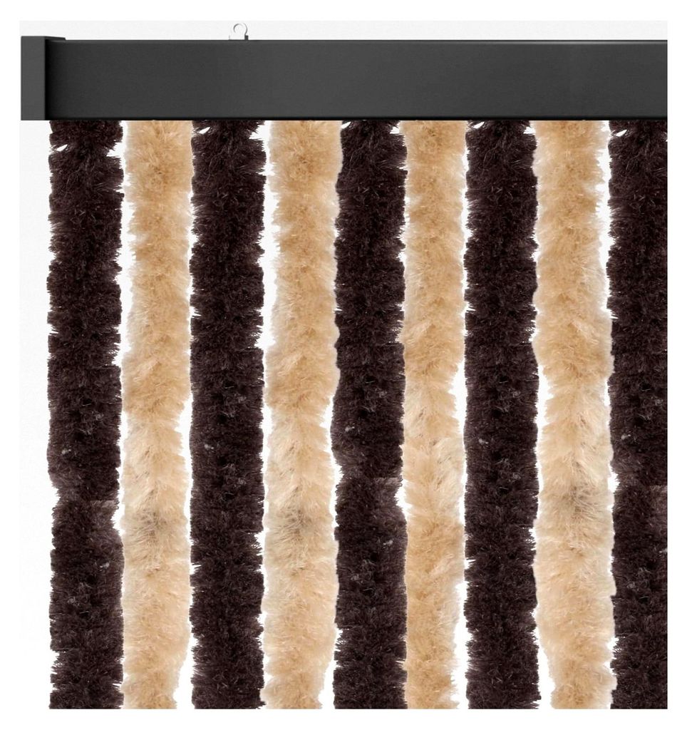 Flauschvorhang 90x220cm (Meliert Beige/Weiß), Insekten- und Sichtschutz für Balkon- und Terrassentüren, verschiedene Farben