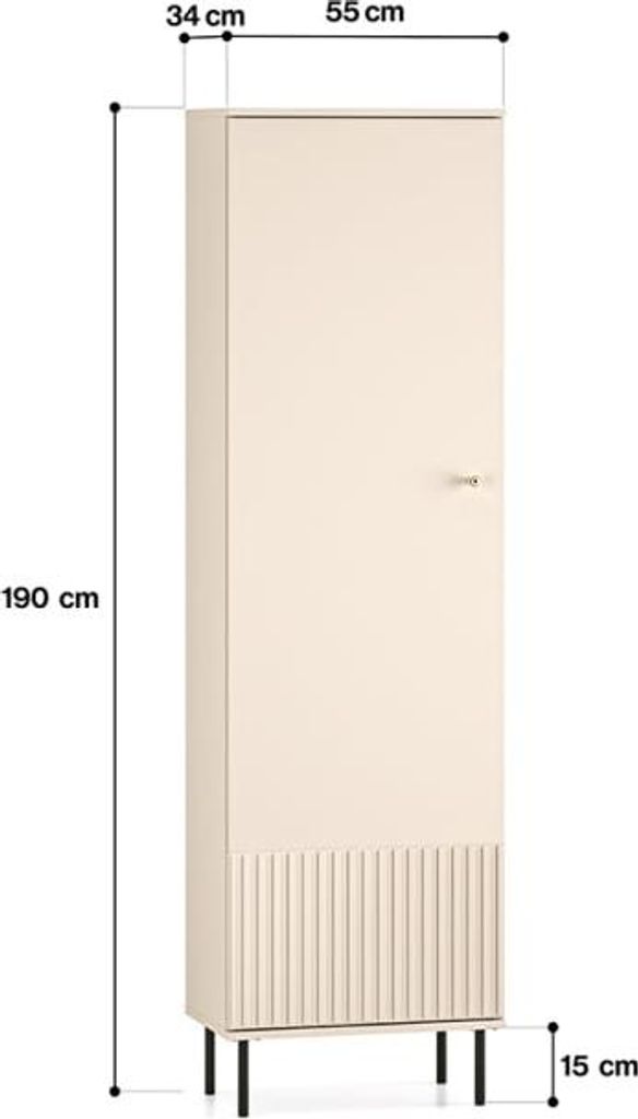 Kleiderschrank Sophie, modern, auf Füßen, Maße: 190 cm Produktbild 