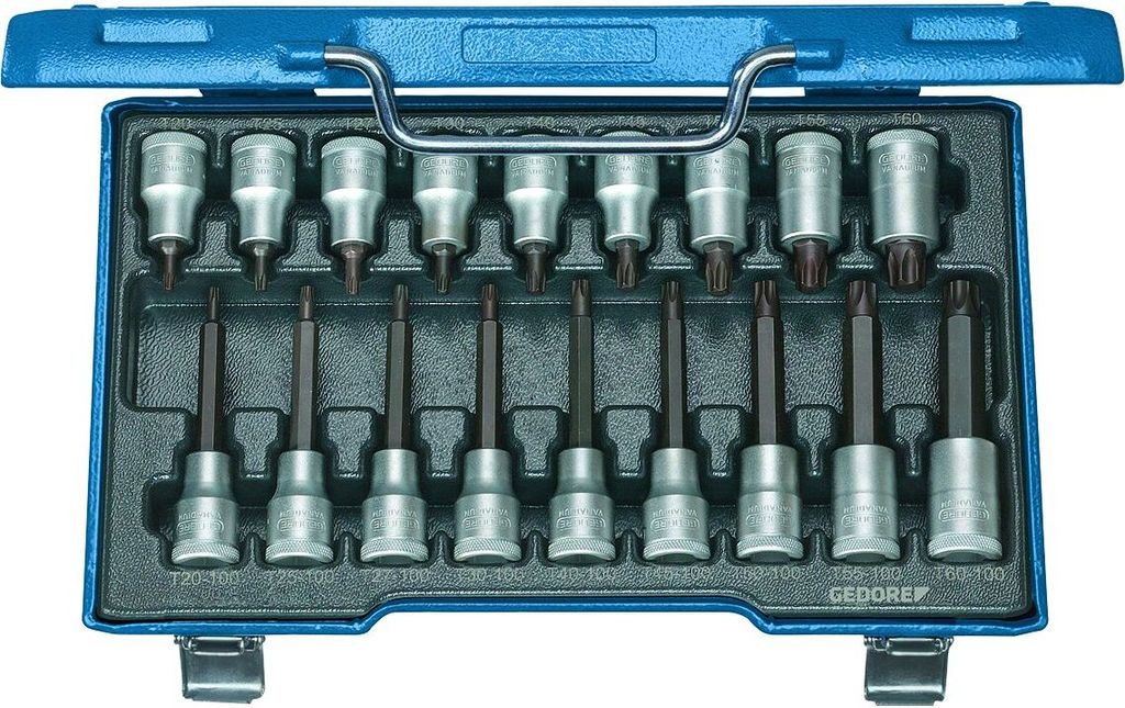 GEDORE ITX 19 LKP Schraubendreher-Satz 1/2" 18-teilig TX T20-60, 6138510