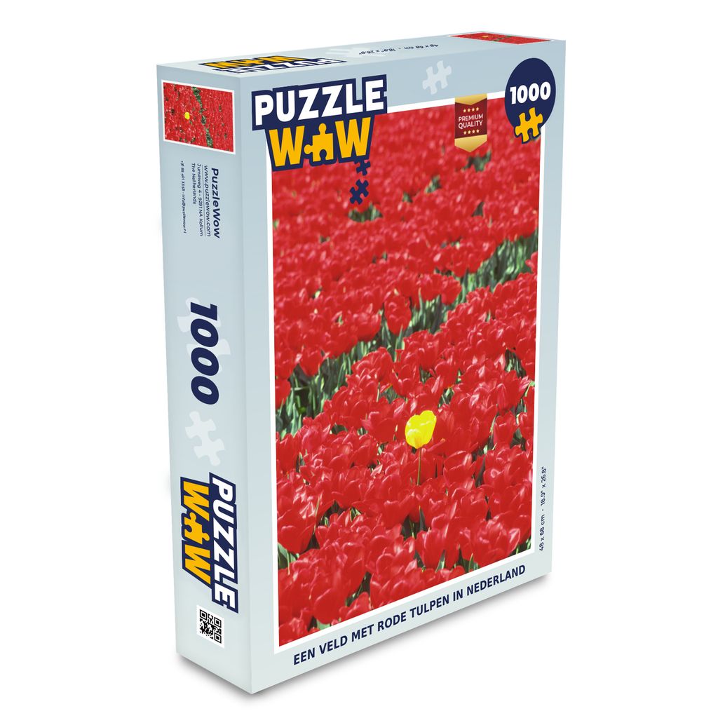 MuchoWow Puzzle 1000 Teile Ein Feld voller roter Tulpen in den Niederlanden - Spielzeug - Alt und Jung - Spiele - Puzzeln