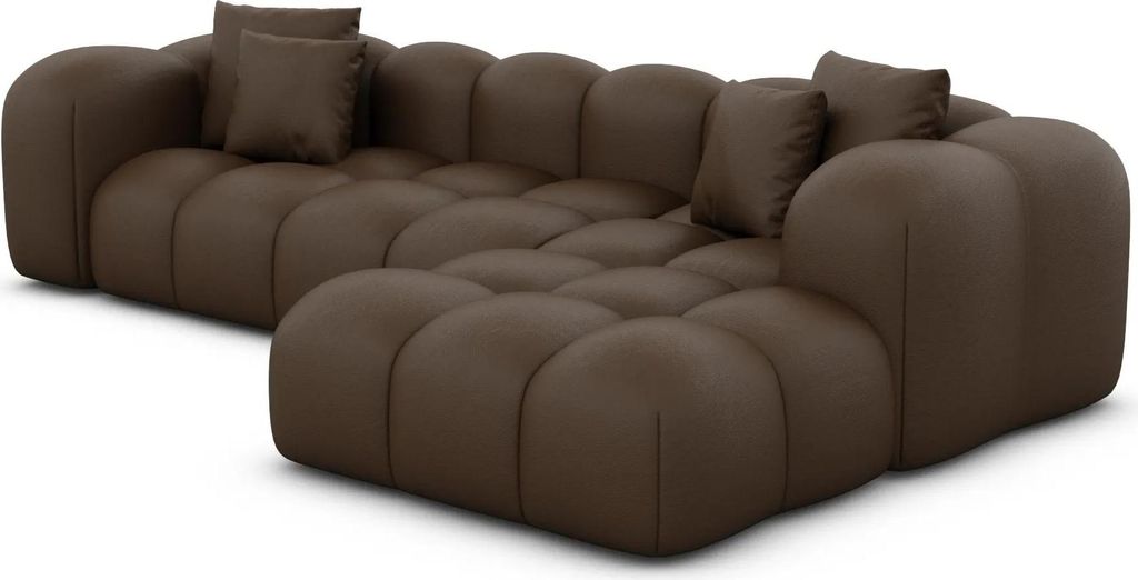Kunstleder L-Form Sofa Valora Dunkelbraun Rechts