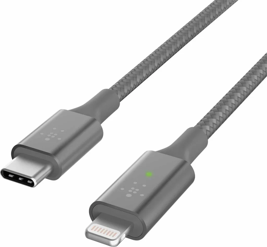 Câble USB-C vers Lightning avec indicateur LED de charge Belkin Gris - 6