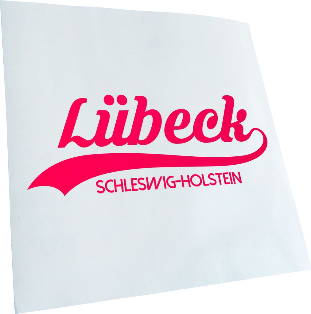Kiwistar - Autoaufkleber - Lübeck Schleswig-Holstein - Hellrosa - 20x8cm - Aufkleber für Auto, Laptop, Fahrrad, LKW, Motorrad mehrfarbig JDM Deca...