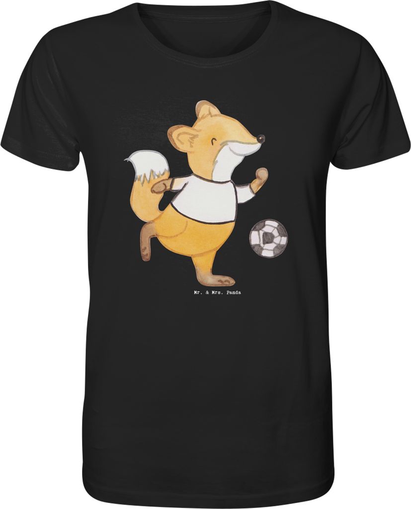 Mr. & Mrs. Panda T-Shirt Fuchs Fußball spielen Größe XL - Schwarz - Geschenk, Tshirt, Fußballerin, Fußballer, Jersey-Shirt, Shirt, Bolzen, Soc...