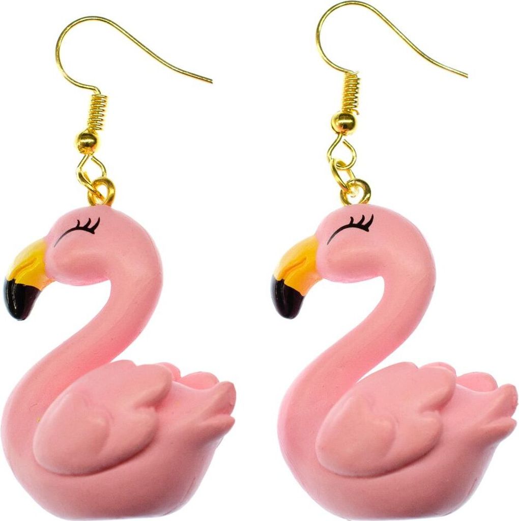 Flamingo Ohrringe Miniblings Hänger Flamingos Vogel Vögel Zoo Tier 3D rosa