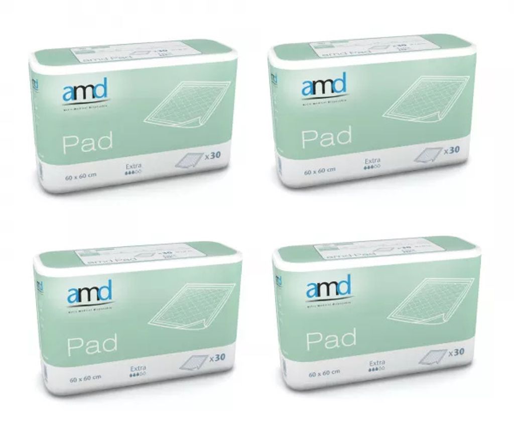 AMD Pad Extra Krankenunterlagen 60x60cm 4x30 Stück Produktbild 