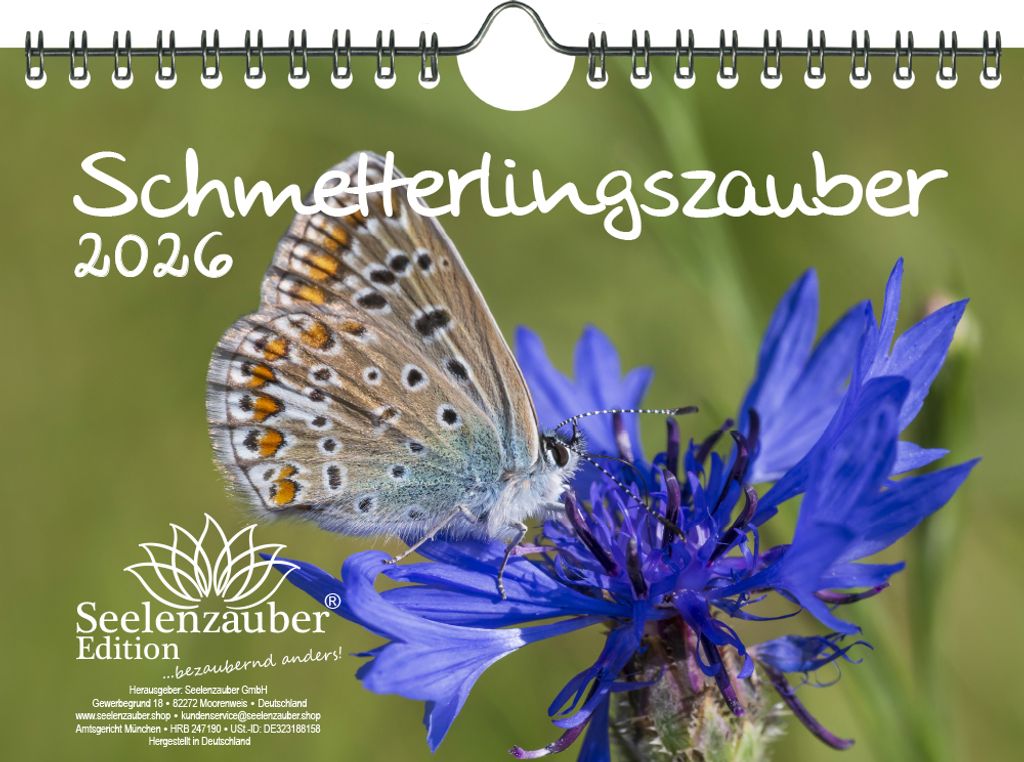 Schmetterlingszauber DIN A5 Kalender für 2026 Schmetterling - Seelenzauber