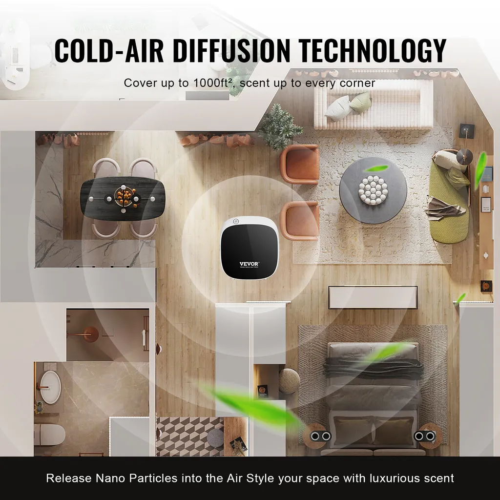 VEVOR Diffuseur de Parfum 100ml : Technologie Air Froid et Bluetooth Smart - 3