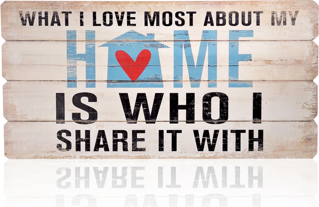 Décoration Murale Bois 100x50 cm avec Citation Style Vintage et Shabby