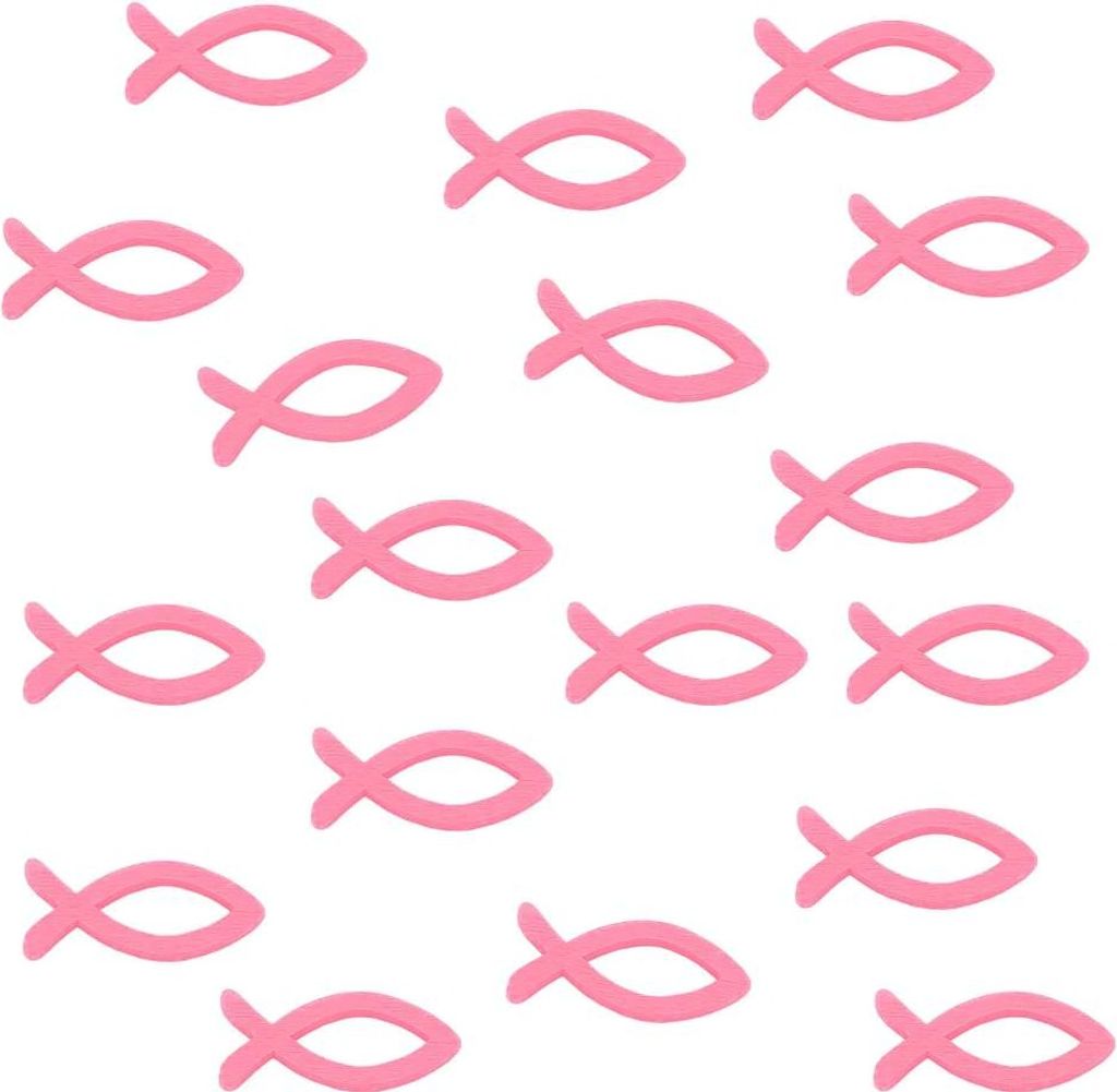 Oblique Unique 18 Holz Fische Streudeko Taufe Kommunion Konfirmation - Echtholz rosa