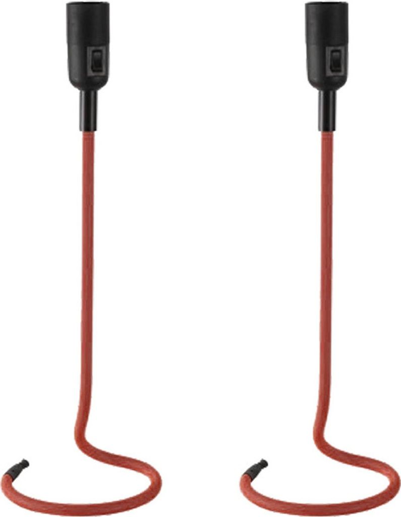 2er Set Tischlampe, Kabel Design, rot, H 46,5 cm