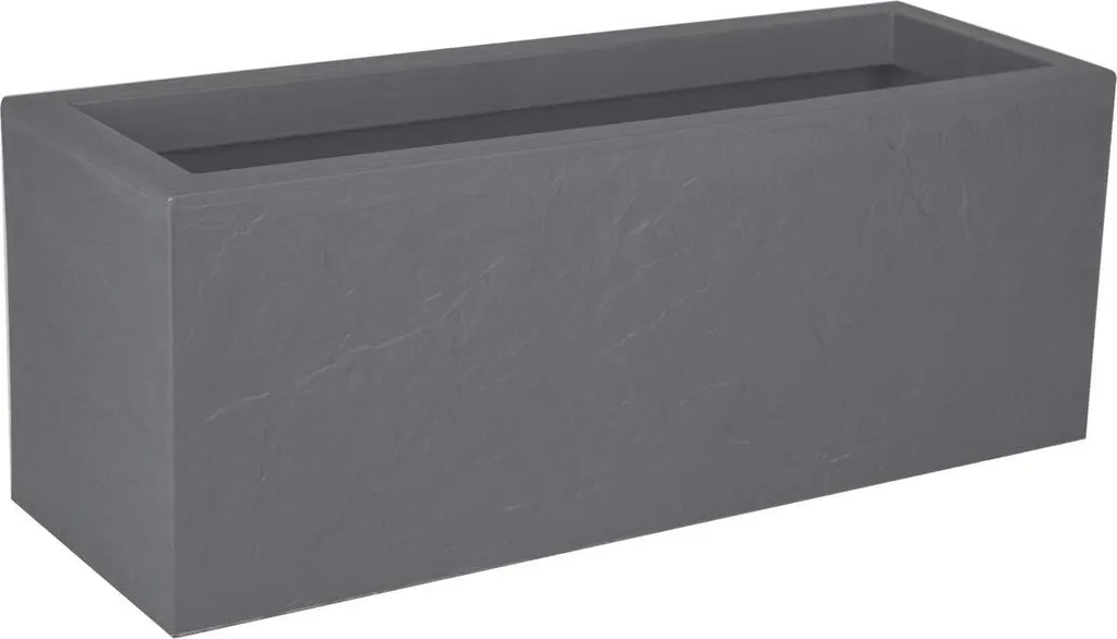 Jardinière aspect pierre 59cm avec réserve d'eau 25L coloris gris galet