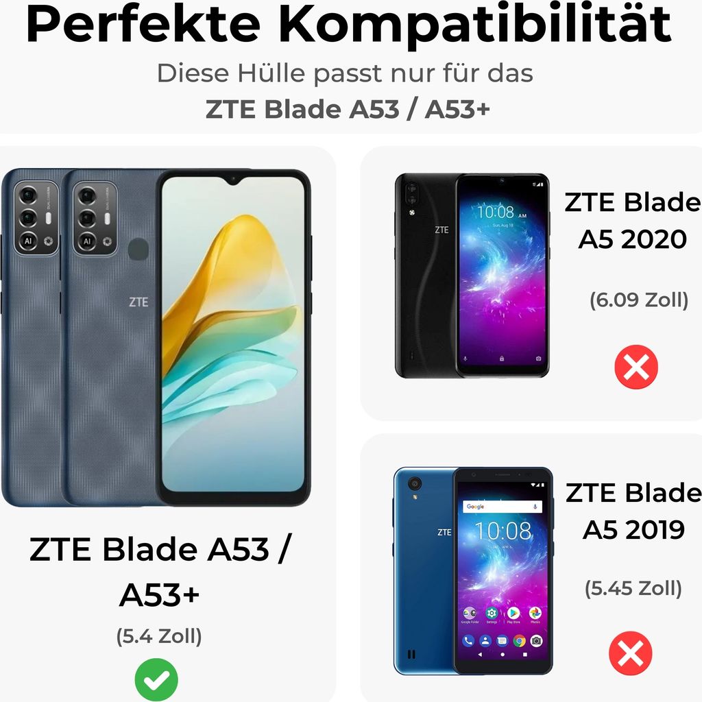 Outdoor Panzer Hülle für ZTE Handyhülle mit Slide Kameraschutz Ringhalter Bumper Blade A53 / A53+ Rot